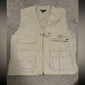 511 Tactical Vest 2XL Series 80001 Hunting Utility Conceal Pockets Zip Beige
